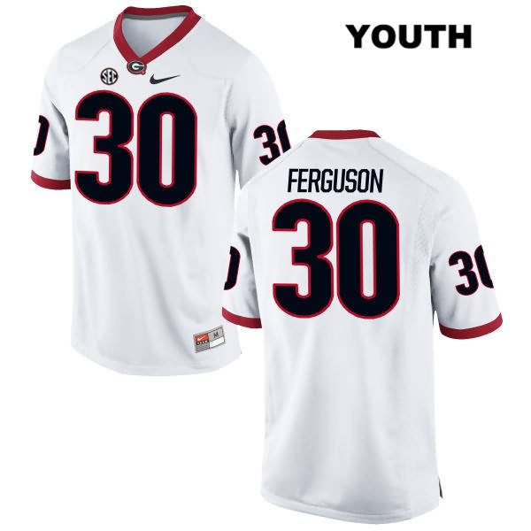 Georgia Bulldogs Youth Ed Ferguson #30 NCAA Authentic White Nike Stitched College Football Jersey SGA3556FQ